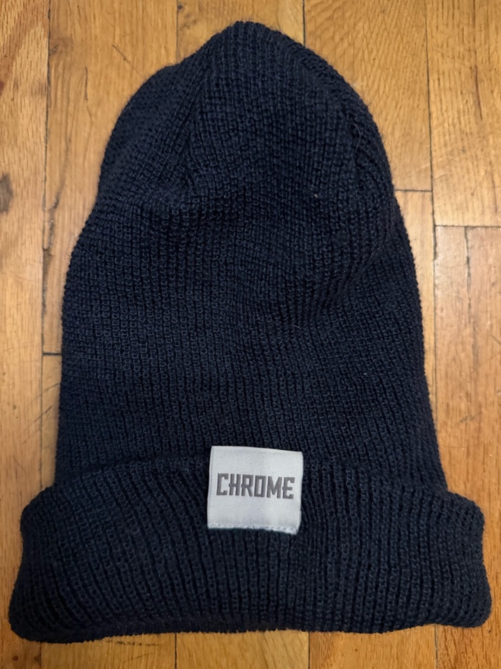 Chrome Wool Cuff Beanie - black